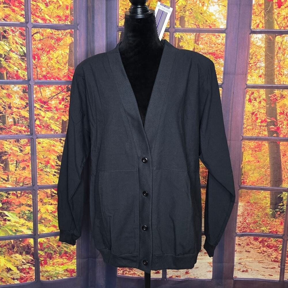 VTG Collections Plus Women's 22W Black Button Front Cardigan Sweater NWT Pockets